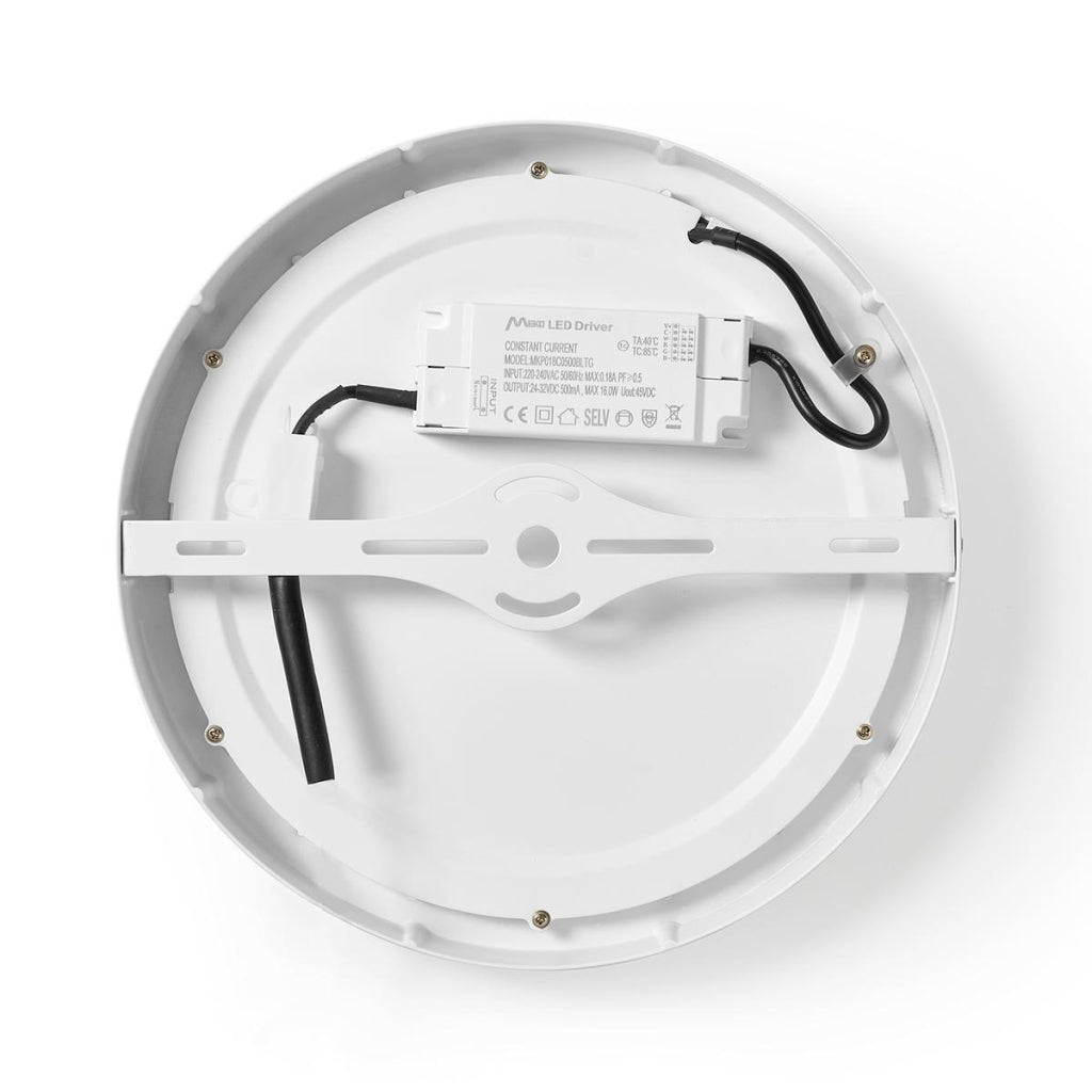 Nedis wifilaw20wt Wi-Fi Smart Deckenleuchte rund Oslash; 30 cm warm bis kaltweiß 1200 lm 18 W schlankes Design aus Aluminium