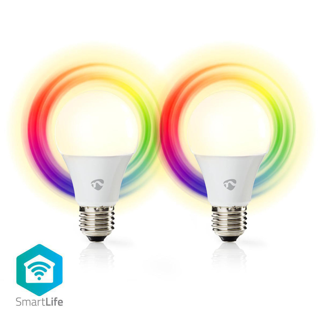 Nedis WIFILC21WTE27 WLAN-LED-Lampen, vollfarbig und warmweiß, E27, 2er-Pack