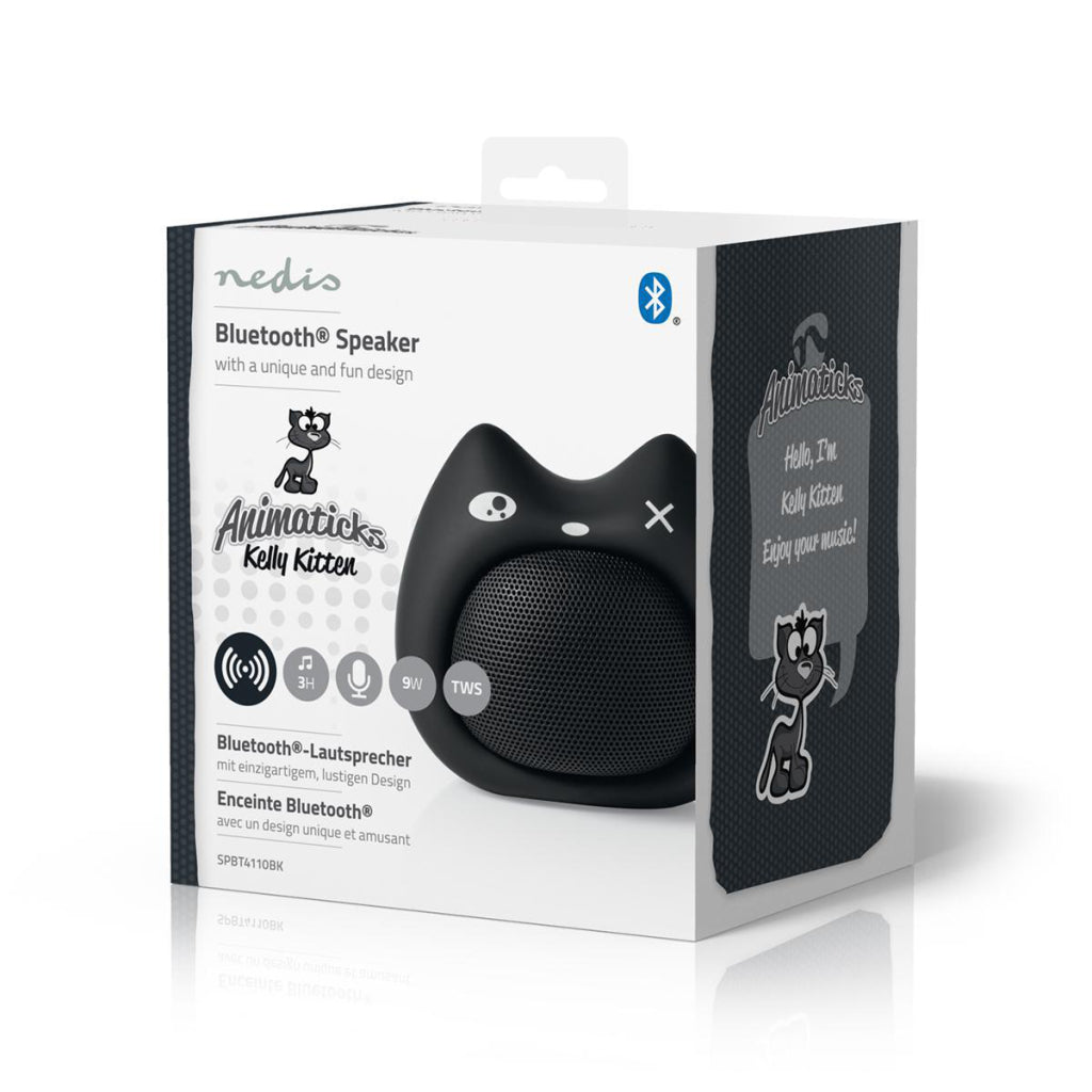 Nedis SPBT4110BK Animaticks Bluetooth-Lautsprecher 3 Stunden Spielzeit Freisprechen Kelly Kitten