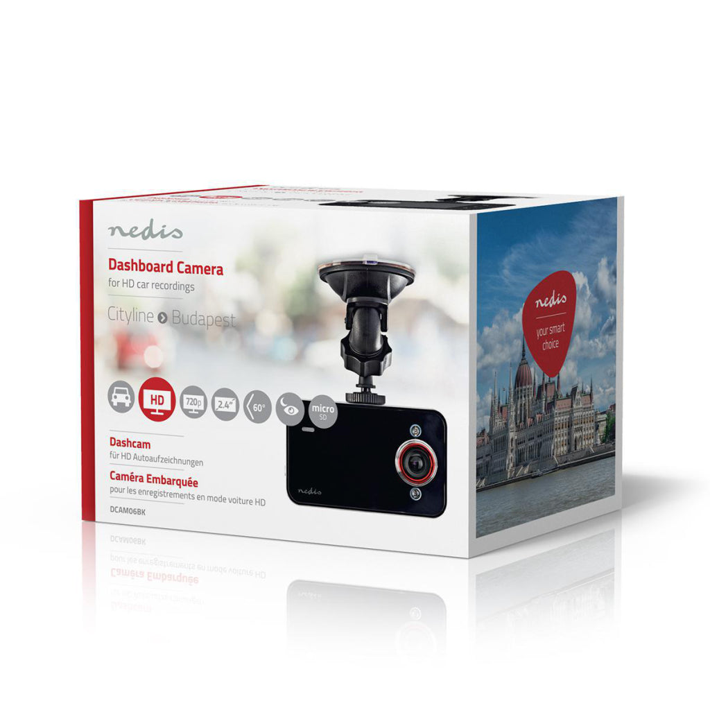 Nedis dcam06bk Dashcam HD 720p 1 Kanal 2,4 Zoll Betrachtungswinkel von 60 Grad;