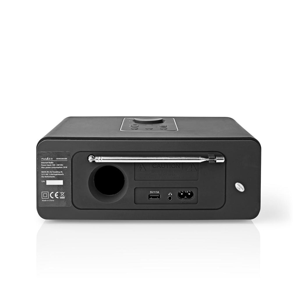 Nedis RDIN5005BK Internetradio 42 W Dab+ FM Bluetooth® Fernbedienung Schwarz Silber