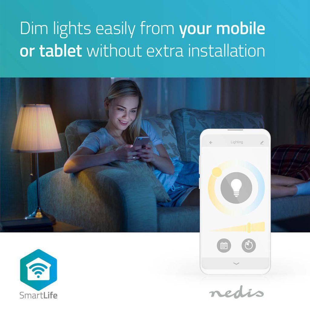 Nedis Wi-Fi LW12WTE27 SmartLife LED-Glühbirne Wi-Fi E27 800 lm 9 W Warmweiß 2700 K Energieklasse: A+ Android Trade; iOS-Durchmesser: 60 mm A60