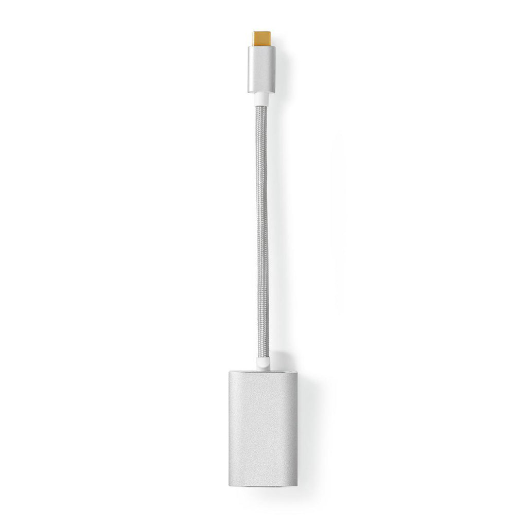 Nedis cctb64680al02 USB-Adapter USB 3.2 Gen 1 USB Typ-C Handel; männlicher HDMI-Handel; Verbinder 0,20 m rund, vergoldetes gestricktes Nylon, silberfarbene Abdeckung, Fensterbox