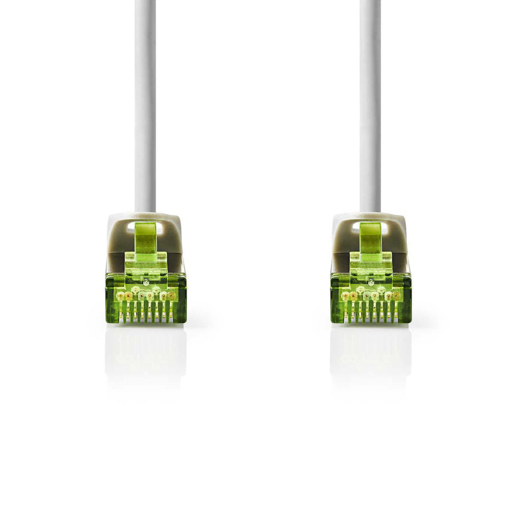 Nedis CCBW85420GY50 Cat7-Kabel S FTP RJ45-Stecker, RJ45-Stecker, 5,0 m, rund, LSZH, graue Fensterbox