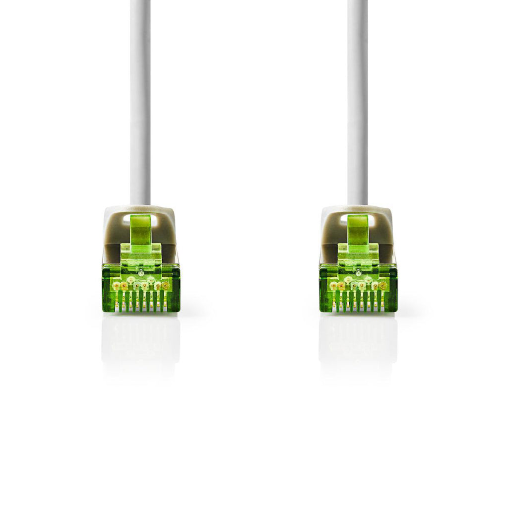 Nedis CCBW85420GY05 Cat7-Kabel S FTP RJ45-Stecker, RJ45-Stecker, 0,5 m, rund, LSZH, graue Fensterbox