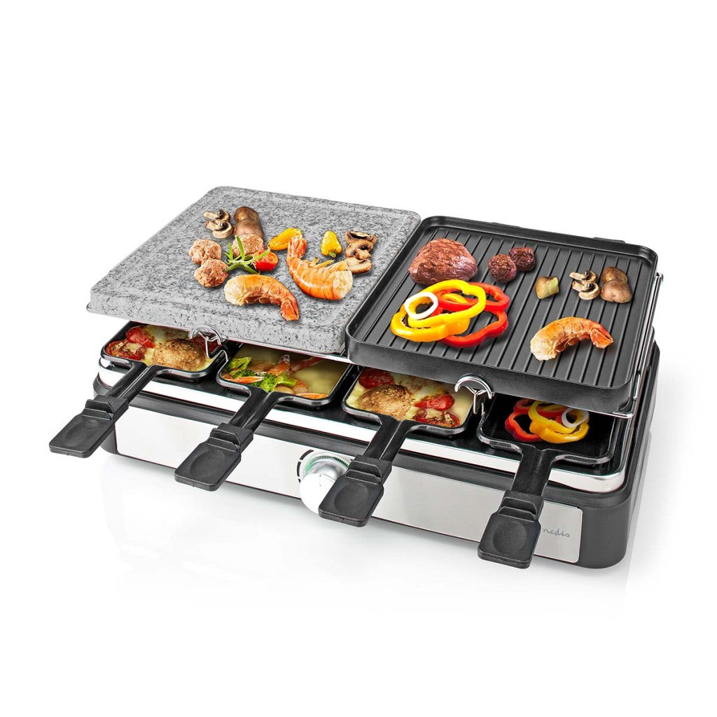Nedis fcra300fbk8 Raclette-Steingrill für 8 Personen