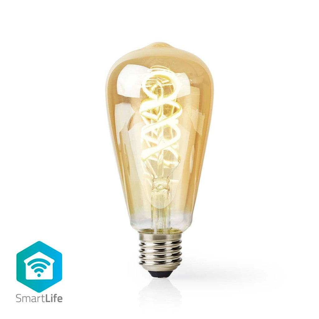 Nedis Wi-Fi LRT10ST64 SmartLife LED-Glühlampe, WLAN, E27, 360 lm, 4,9 W, warm bis kaltweiß, 1800–6500 K, Glas, Android Trade; ios st64