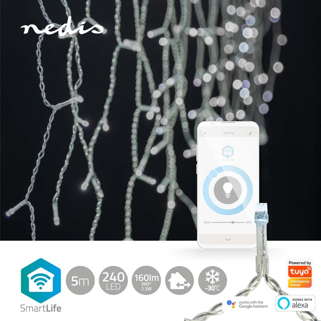 Nedis wifilxc03w250 Smartlife dekorative LED-Eiszapfen Wi-Fi kaltweiß 240 LED #039;s 5,00 m Android Trade; ios