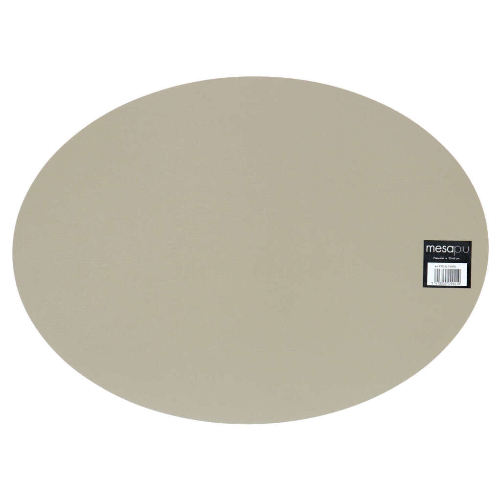 Mesapiu Mesapiu Tischset Lederoptik Taupe Oval 45x33 cm
