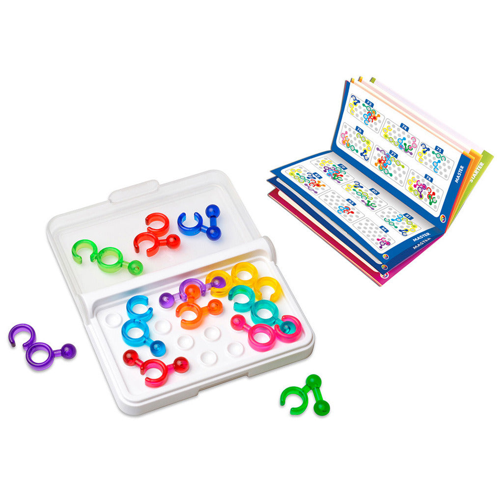 Smartgames IQ Link – logisches Denkspiel Reiserätsel – 120 Aufgaben mit Ringsystem – lehrreiches Solospiel für Kinder und Erwachsene – ab 8 Jahren