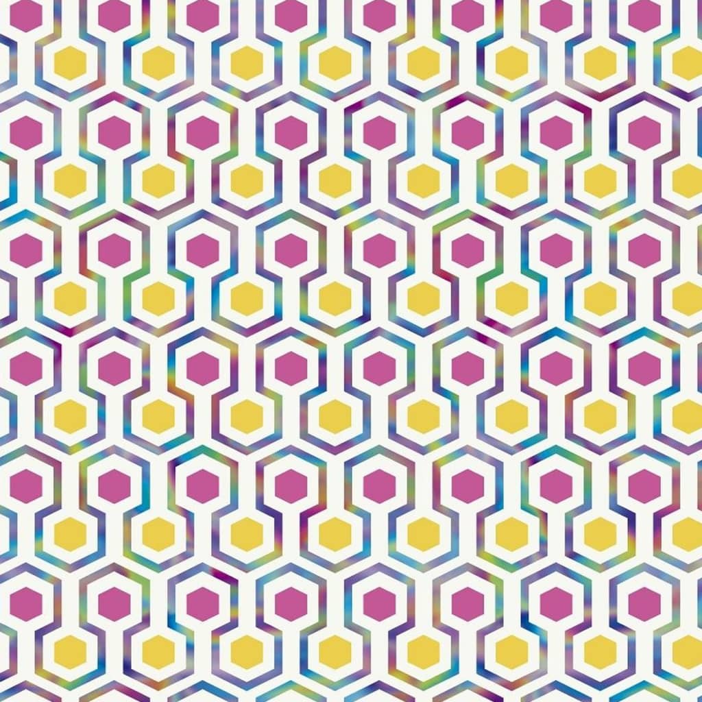 Noordwand Tapete gute Stimmung Hexagon Muster rosa und gelb