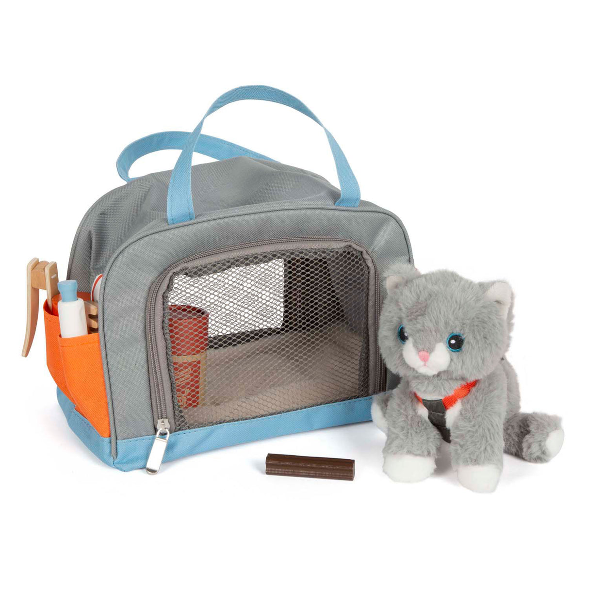 Small Foot - Kuscheltier Katze mit Tragetasche und Pflegeset
