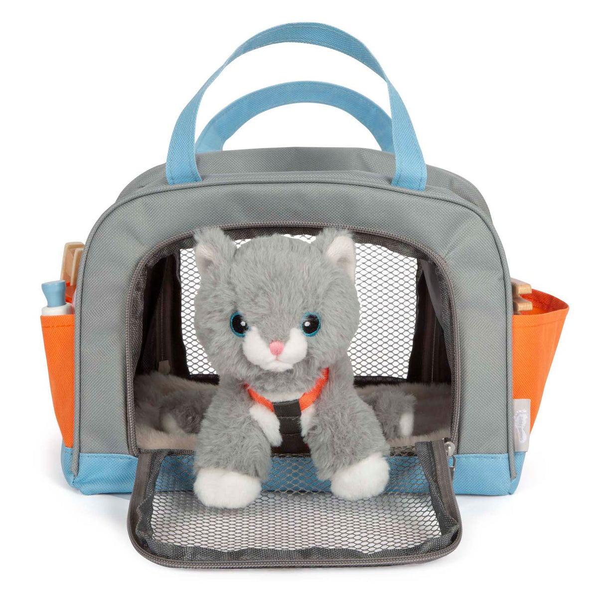 Small Foot - Kuscheltier Katze mit Tragetasche und Pflegeset