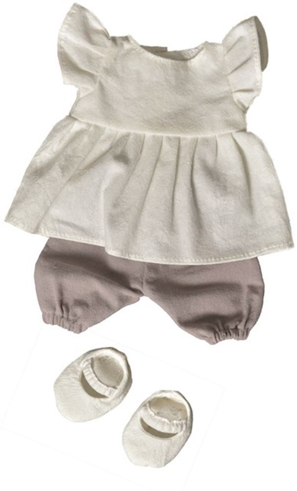 Puppenkleid-Set Schokolade Weiß. 1+