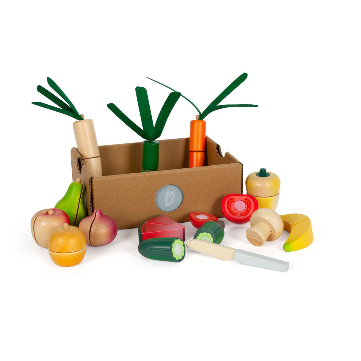 Small Foot - Schneide- und Gemüsespielset Fresh aus Holz, 14-teilig.