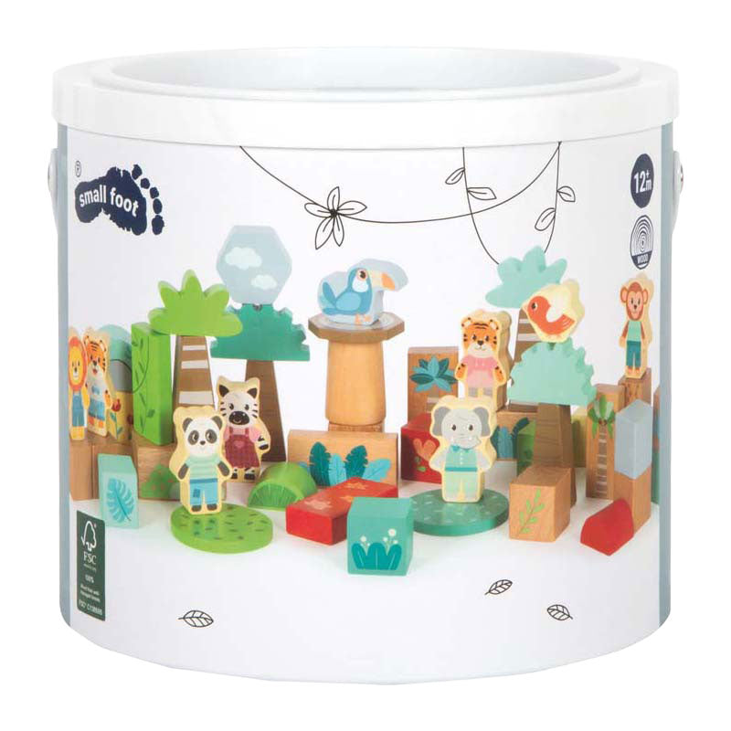 Small Foot - Holzbausteine Jungle Friends FSC - 50 Stk.