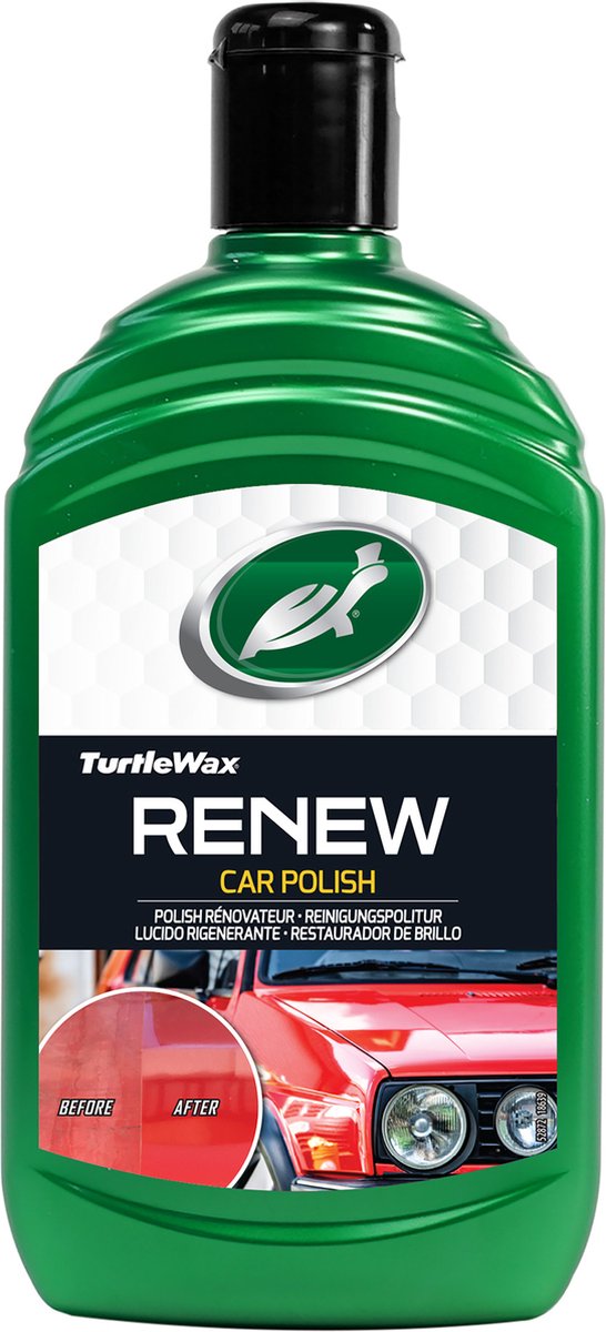 Turtle Wax GL Renew Polish – entfernt Kratzer, Schrammen und Verwitterungen – bringt Farbe zurück – für stumpfen, verblassten Lack – perfekt für ältere Autos – 500 ml