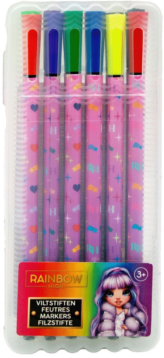 Toyland Rainbow High Filzstifte, 6 Stk.