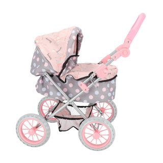 Dollw. + Kindergartentasche grau rosa 65x35,5x75 cm