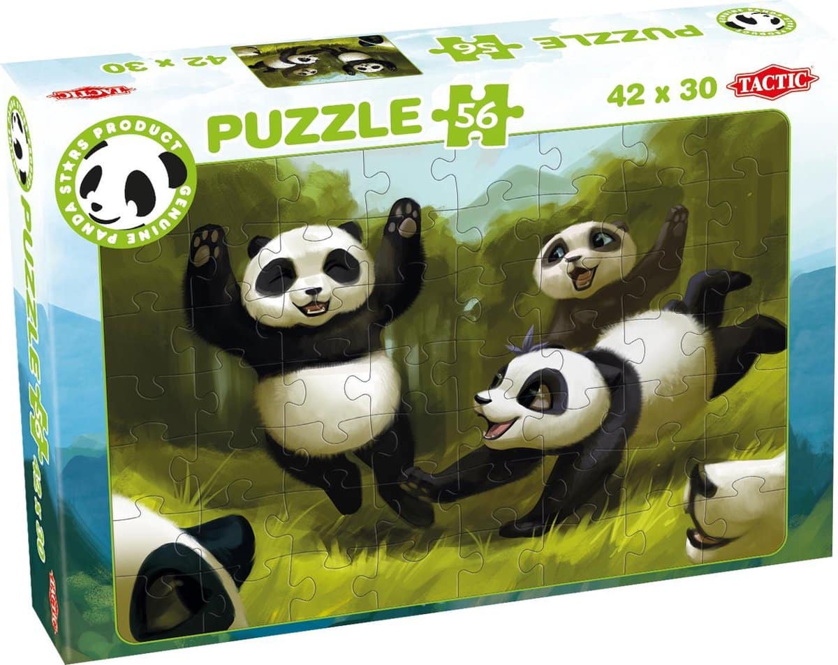 Taktikpuzzle - Pandabären spielen - 54 Teile