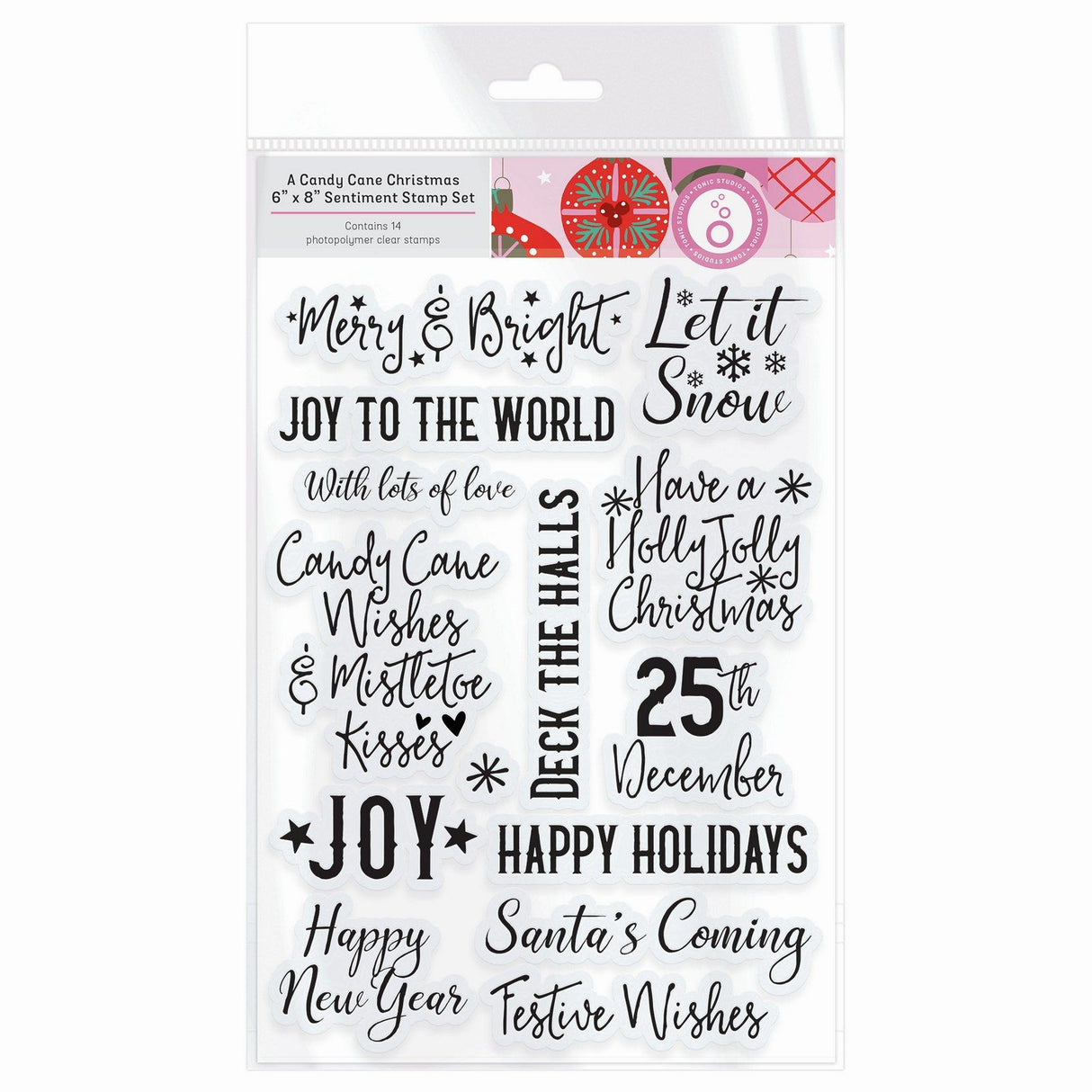 Tonic Studios • ein Zuckerstangen-Weihnachtsstempelset mit Gefühlen