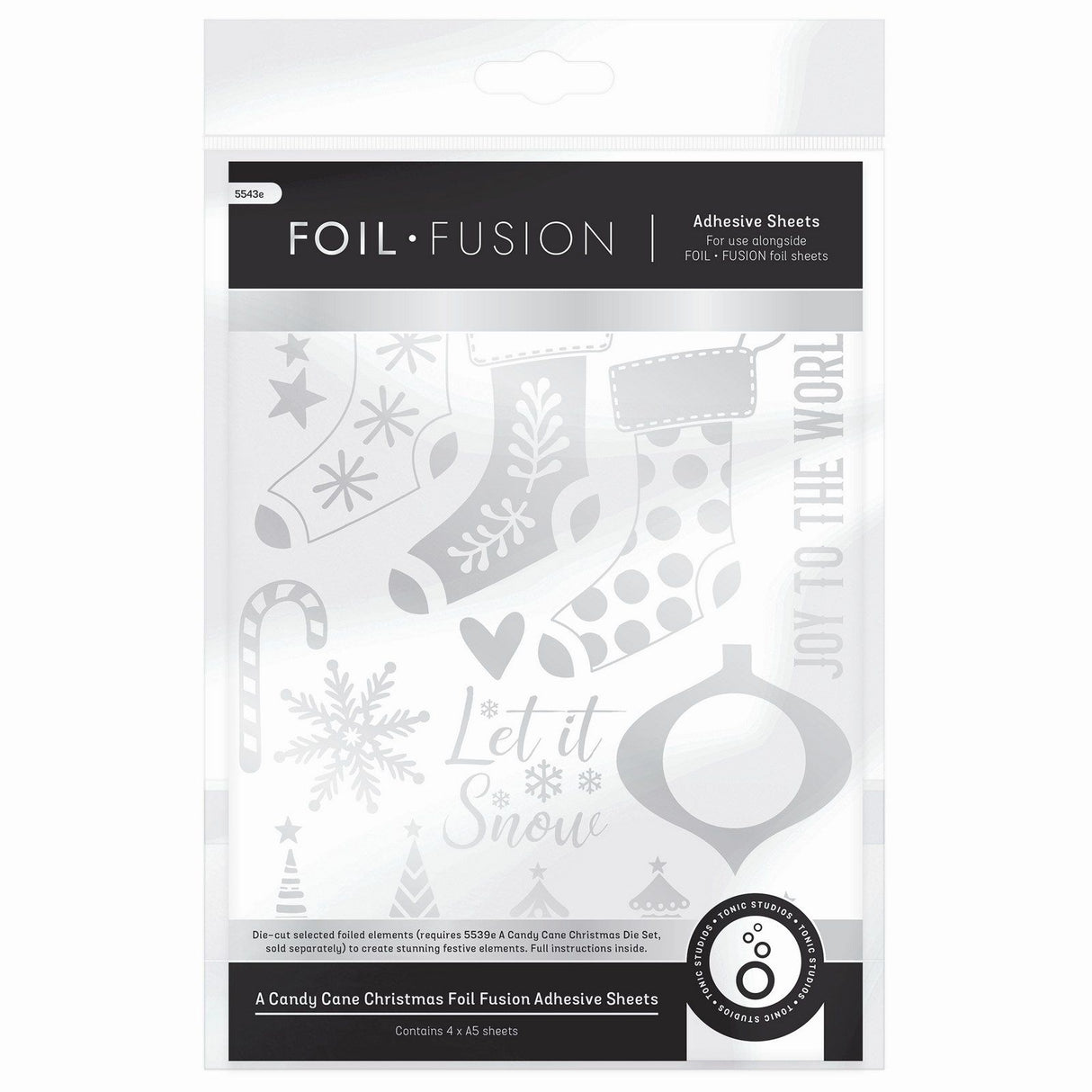 Tonic Studios • eine Zuckerstangen-Weihnachtsklebefolien-Folienfusion