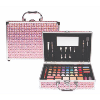Casuelle Make-up-Koffer rosa Holo-Glitzer