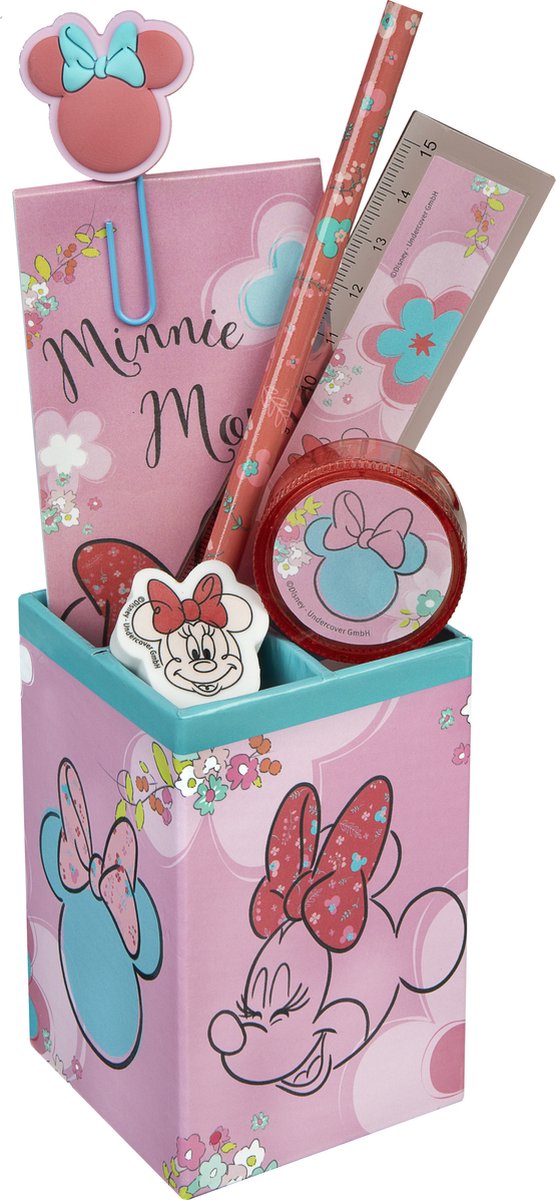 Mit Minnie Maus gefüllte Stiftebox, 7-teilig