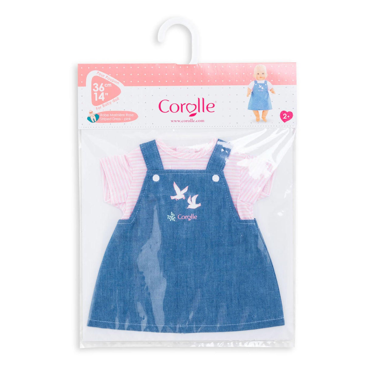Corolle mon grand poupon – gestreiftes Puppenkleid, 36 cm