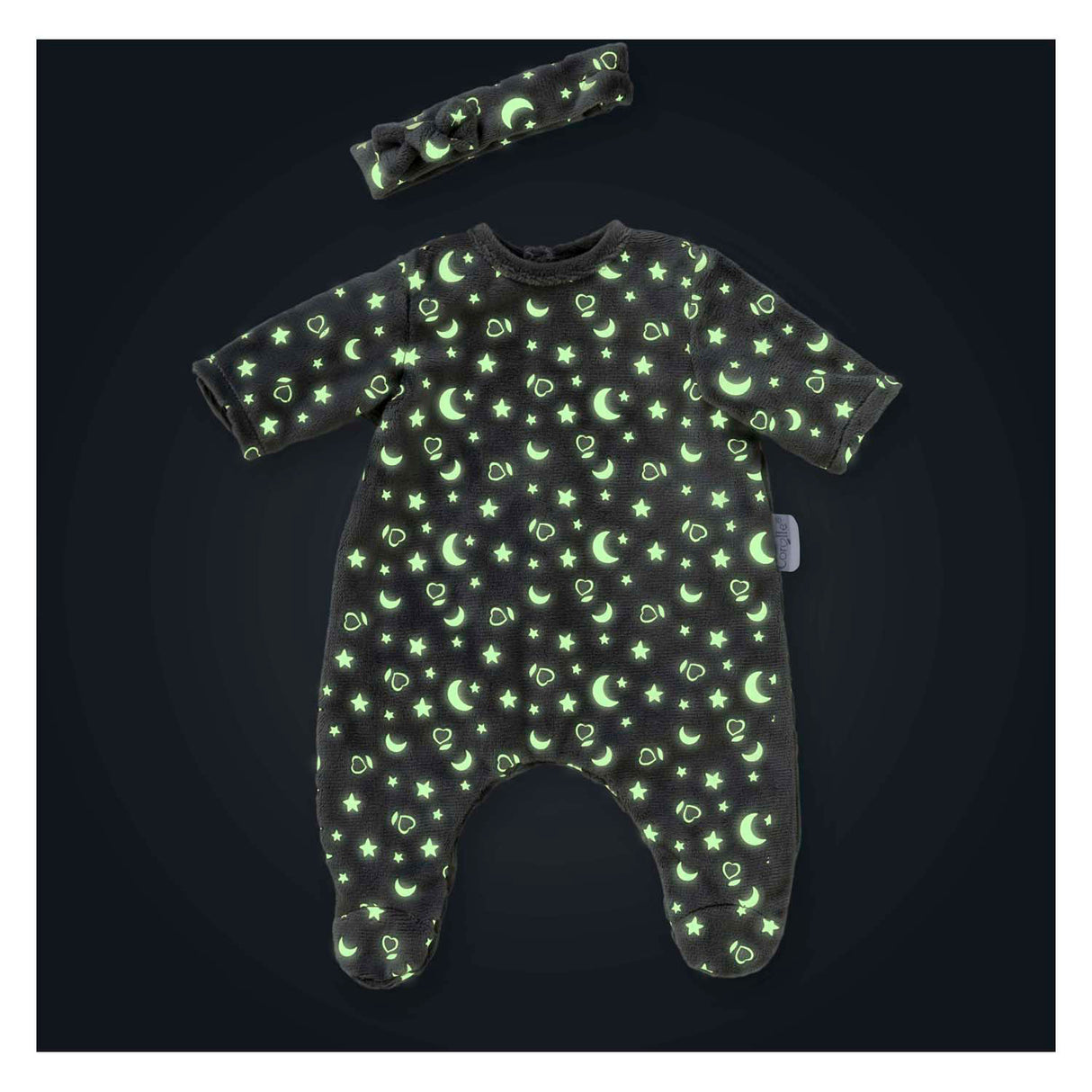 Pyjama und Stirnband für Corolle-Puppe, 30 cm – leuchtet im Dunkeln