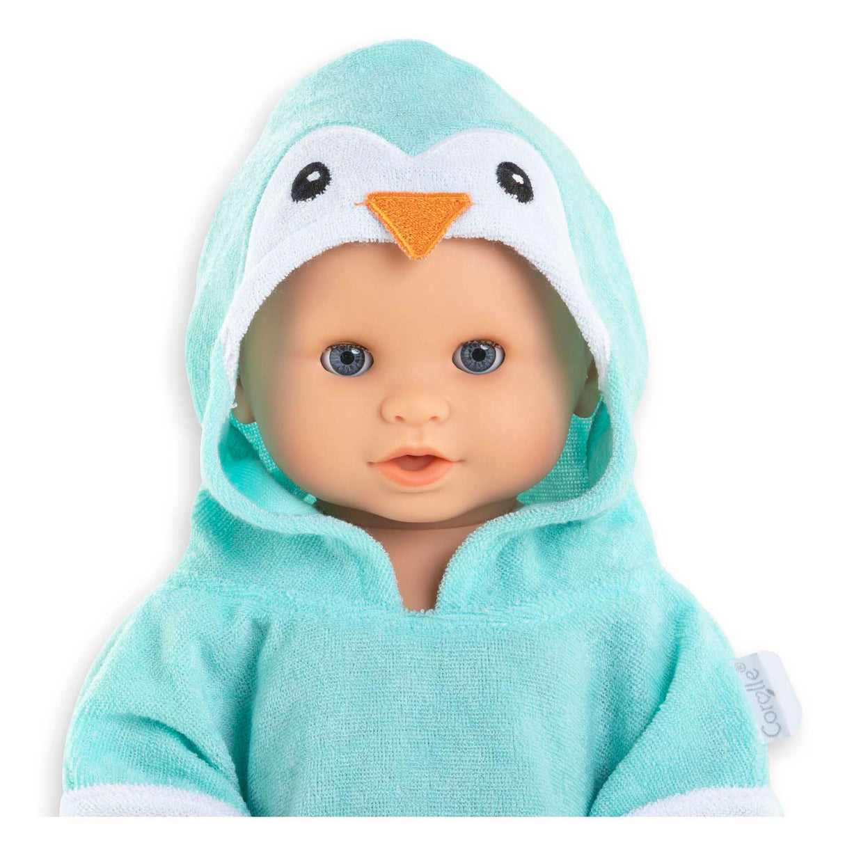 Corolle Badeumhang Babypuppe Pinguin 36cm - Puppenzubehör blau.