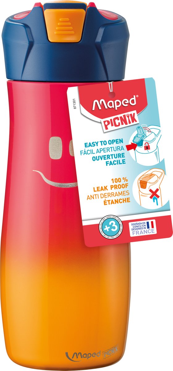 Maped picnik kids karakter drinkfles rvs - 580 ml - rood geel