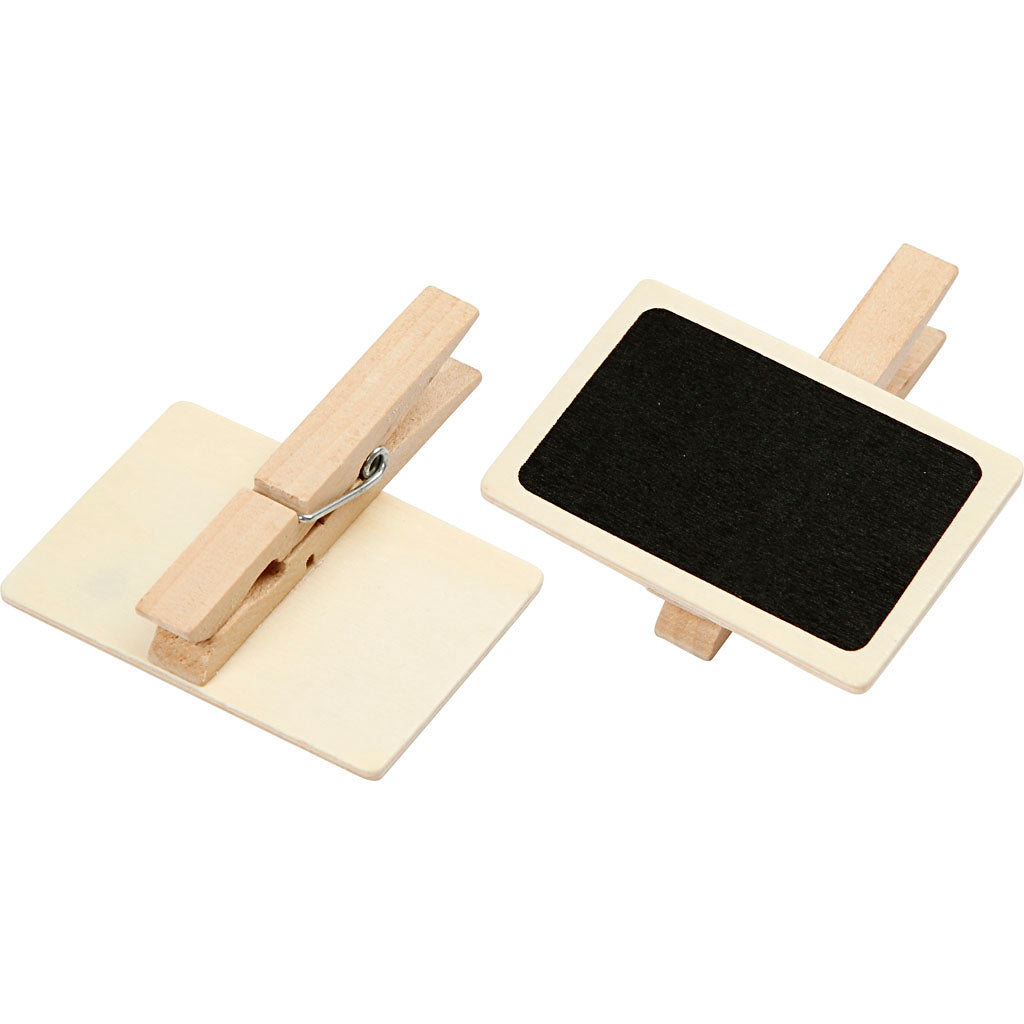 Creativ Company Tafel mit Wäscheklammern, Größe 6,8x4,7 cm, 6 Stück 1 Box
