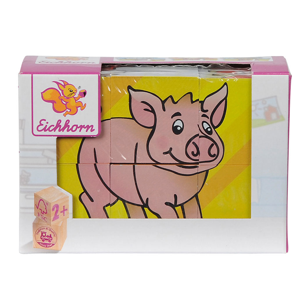 Eichhorn Blockpuzzle, 6 Teile.