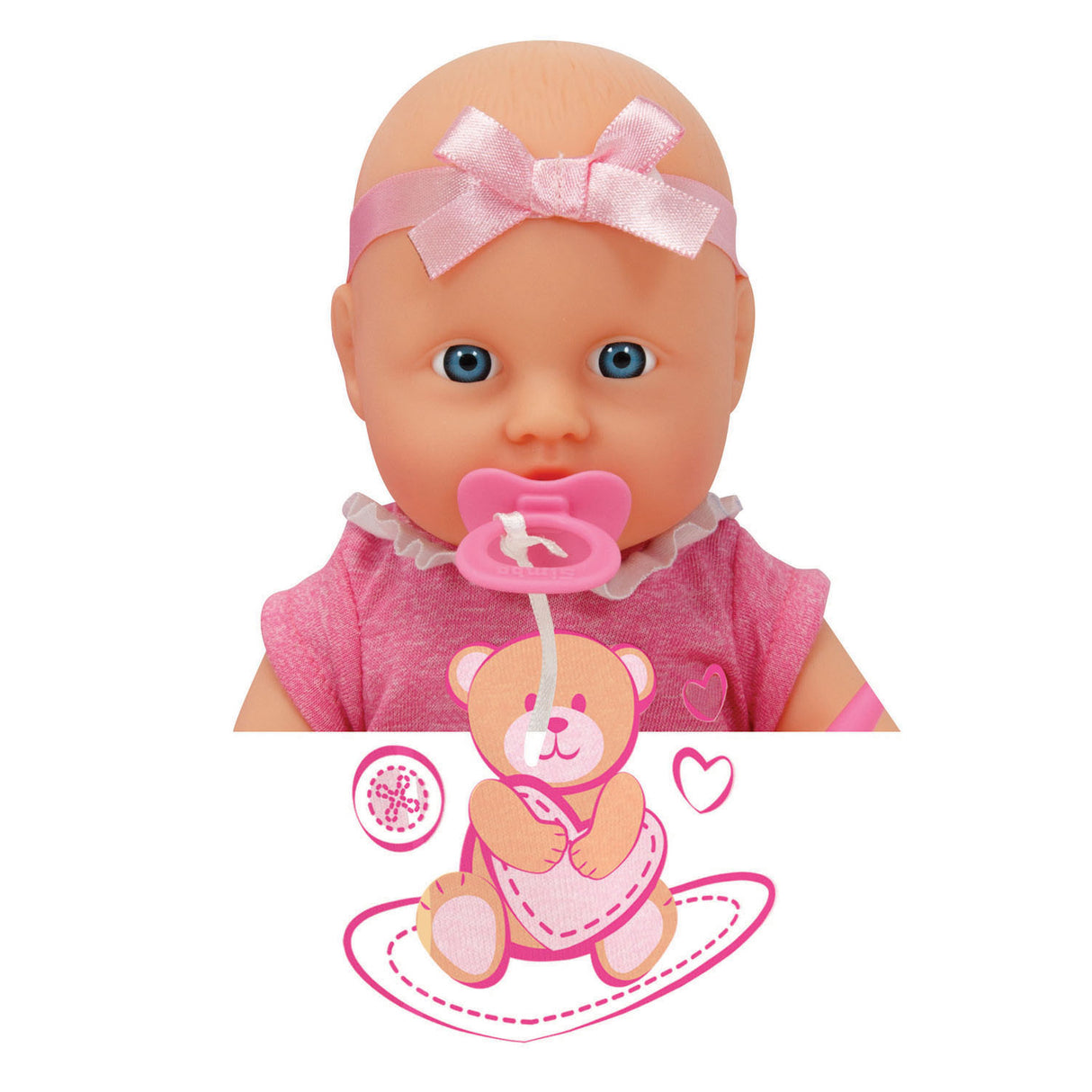 Neugeborene Babypuppe mit Zubehör, 4-tlg.