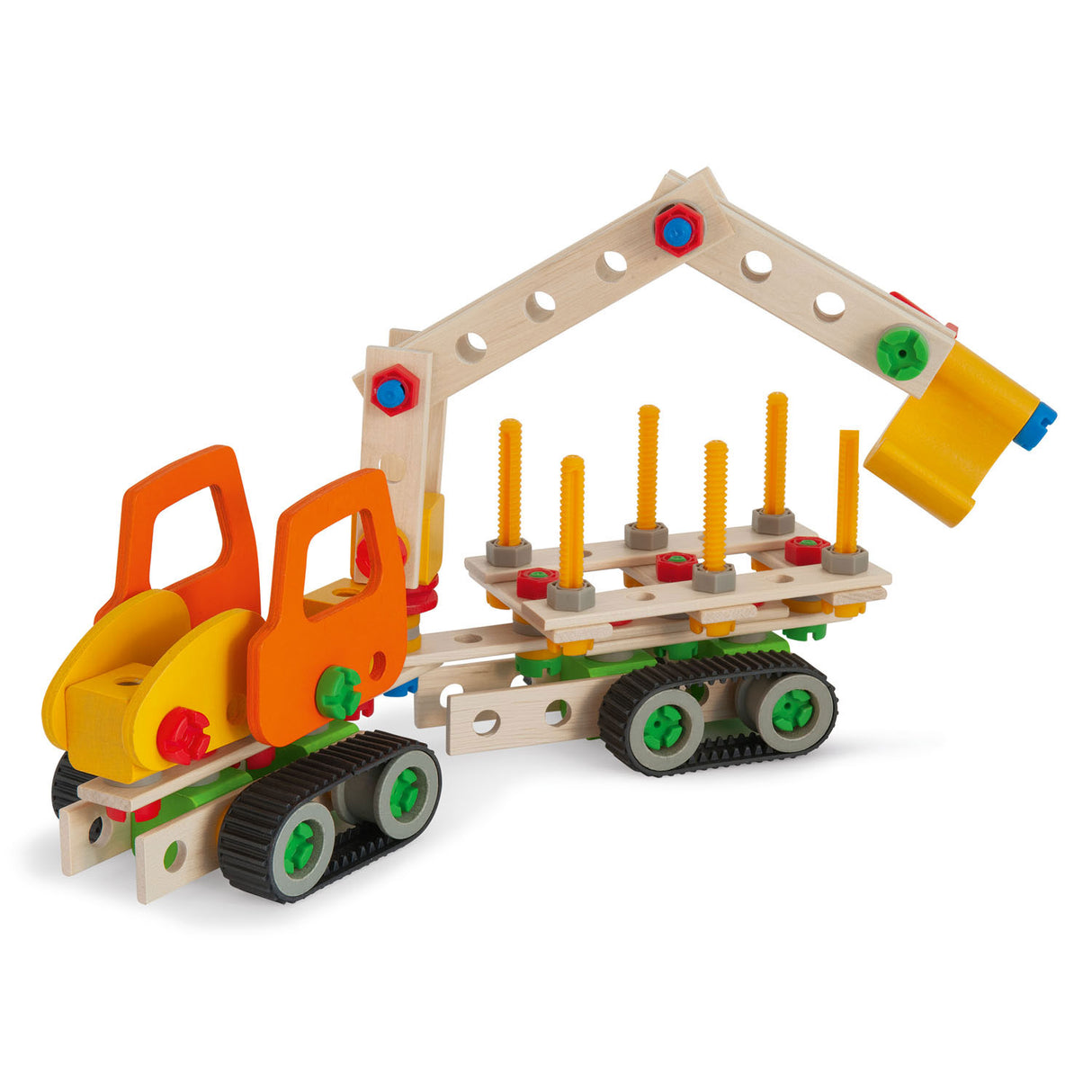 Eichhorn Konstruktor Raupenbagger Konstruktionsspielzeug 170-teilig FSC-Holz.