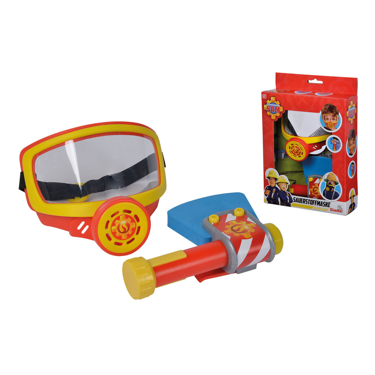 Simba -Feuerwehrmann Sam Sauerstoffmaske mit Feuer Axt