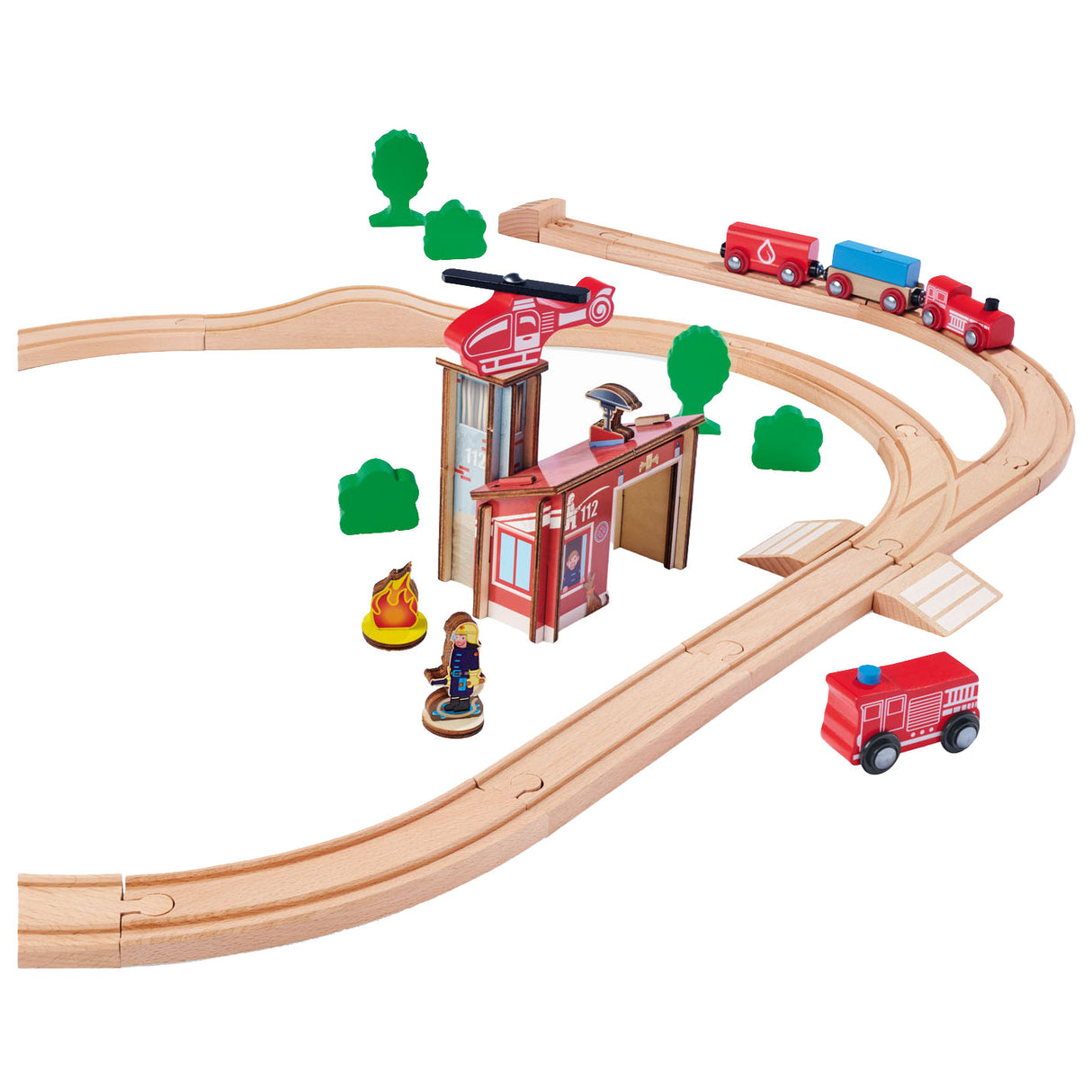Eichhorn-Eisenbahngleis mit Brückenspielset, 33-teilig.
