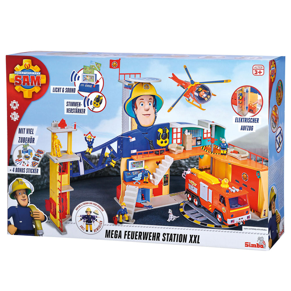 Simba Feuerwehrmann Sam Feuerwache XXL-Spielzeugset mit Licht und Ton.