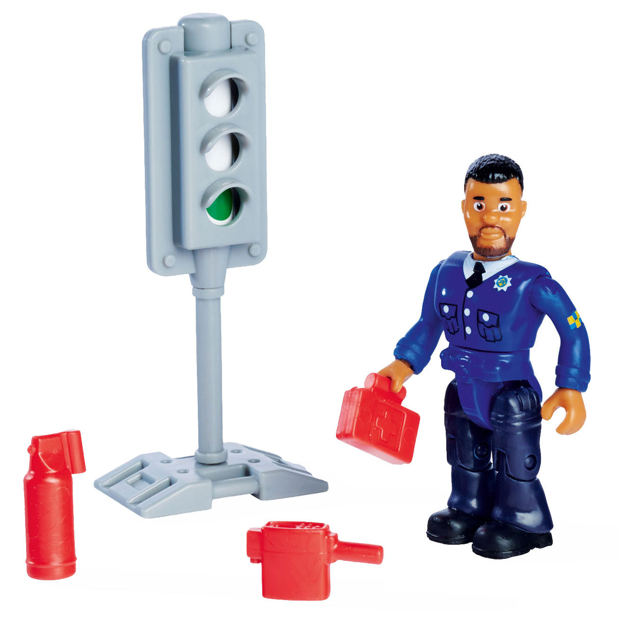 Simba Feuerwehrmann Sam Polizeiauto mit Spielzeugfigur