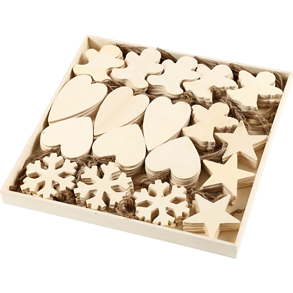 Creativ Company Ornamente, Größe 9-11 cm, Stärke 4 mm, 90 Stück 1 Box