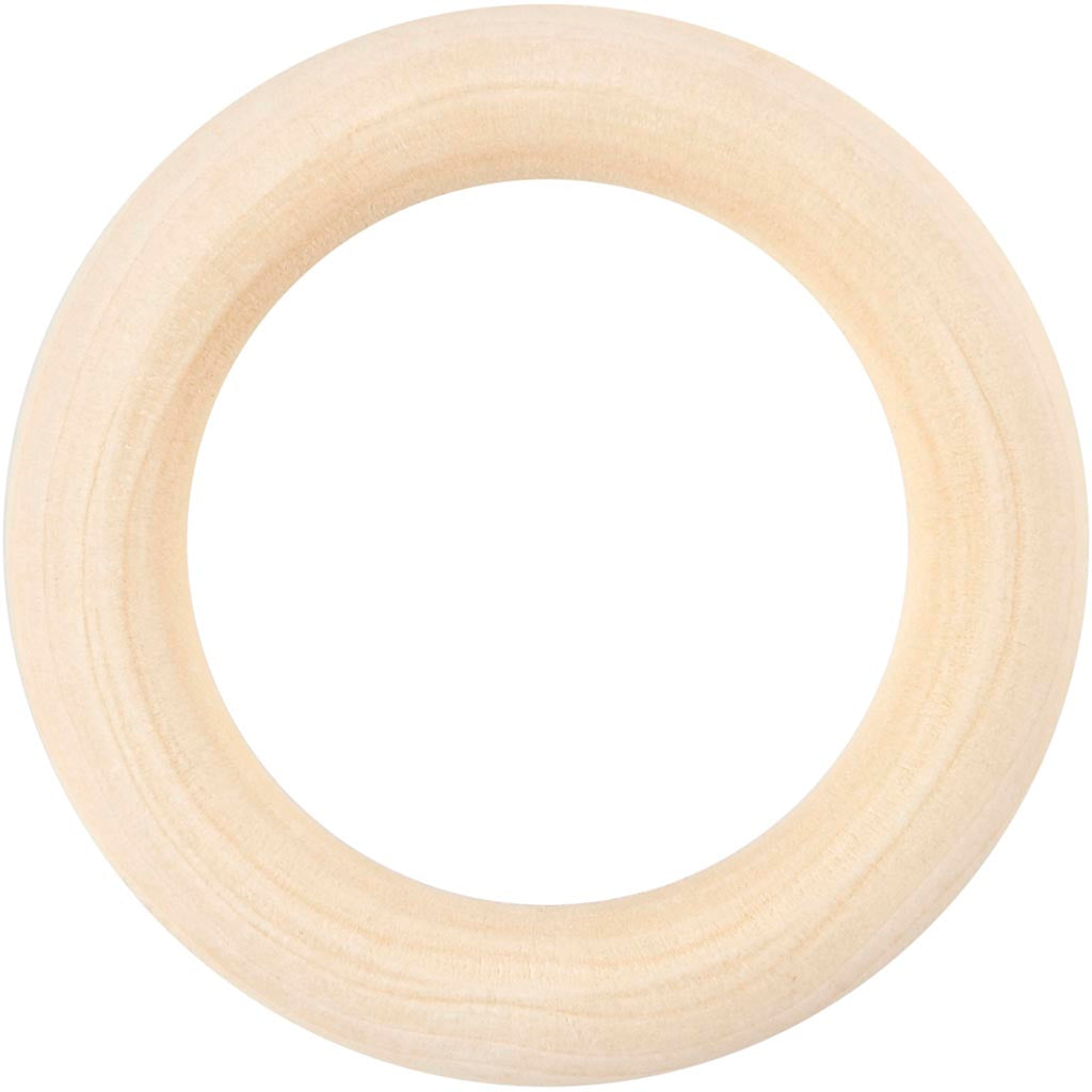 Creativ Company Ring Holz, D 55 mm, 6 Stück, 1 Box