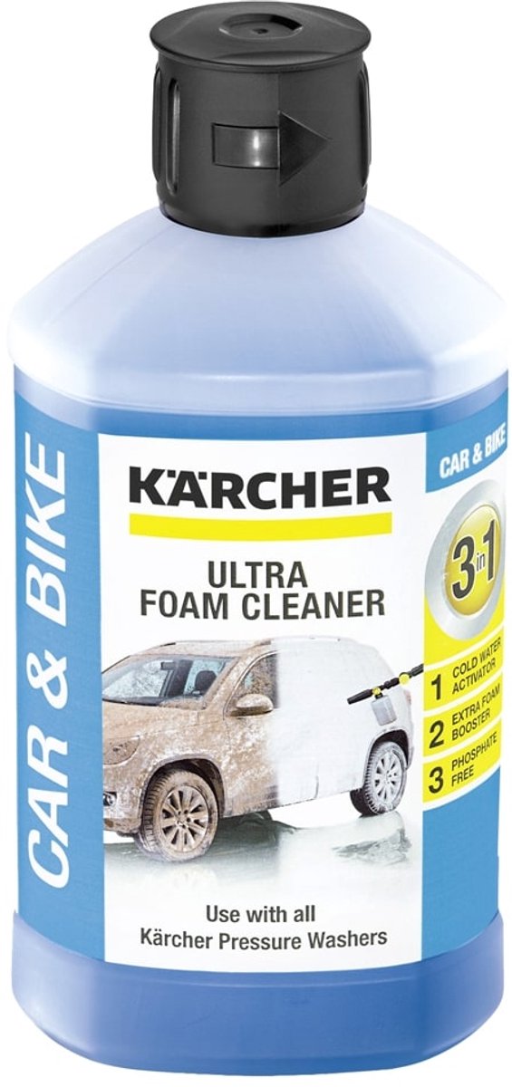 Kärcher Ultra-Schaumreiniger RM 615, 1 Liter Reinigungsmittel Plug 'n Clean - Hochdruckreiniger - 3-in-1 - phosphatfrei und materialschonend