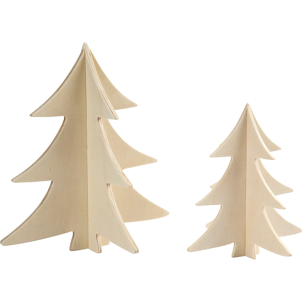 Die Firma Creativ dekoriert Ihre 3D-Weihnachtsbäume aus Holz, 2 Stück.