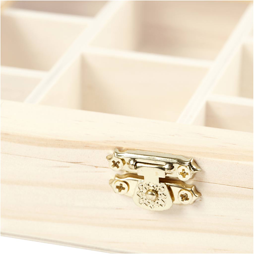 Creativ Company Holzkiste mit Glasdeckel und 10 Fächer