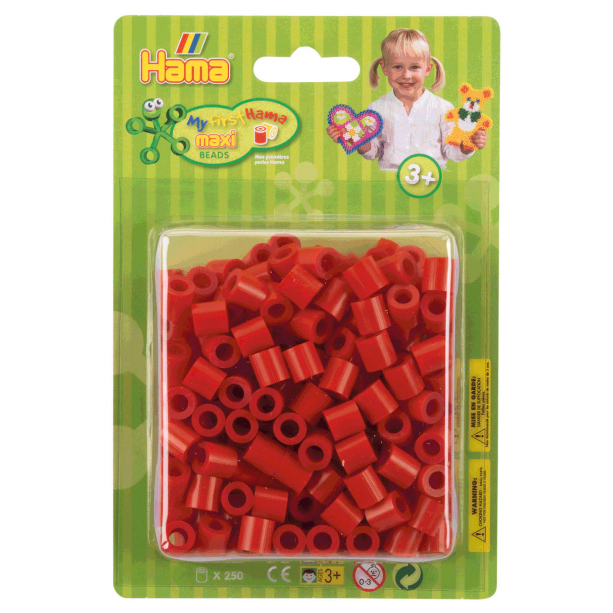 Hama Maxi-Bügelperlen Rot, 250 Stk.