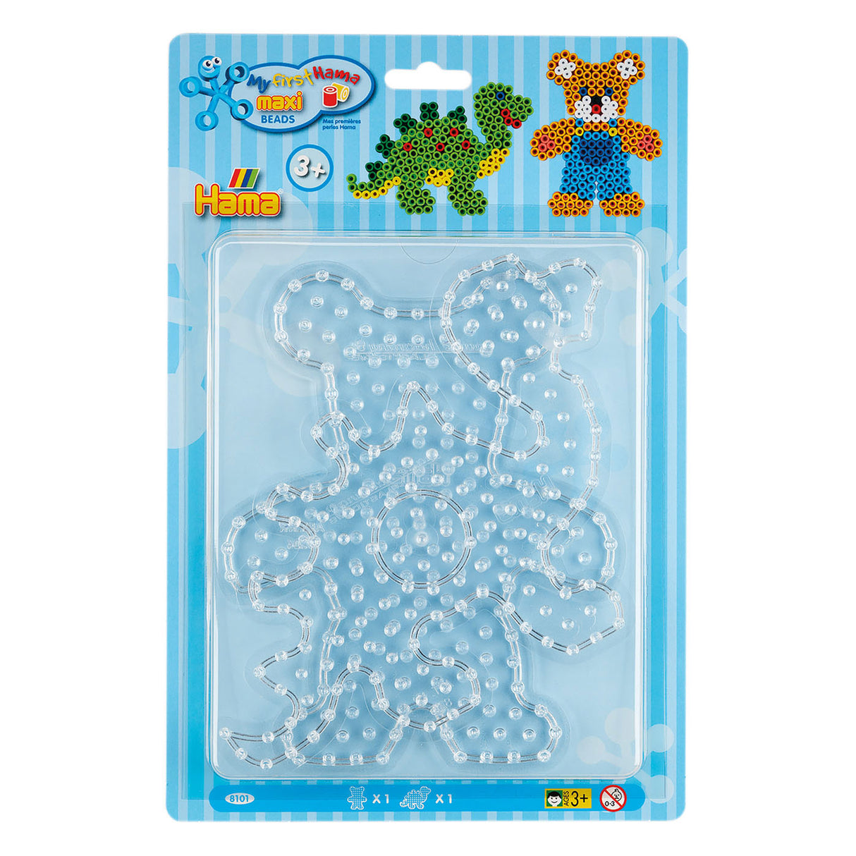 Hama Iron Perlenplatten Maxi - Dino und Teddybeer