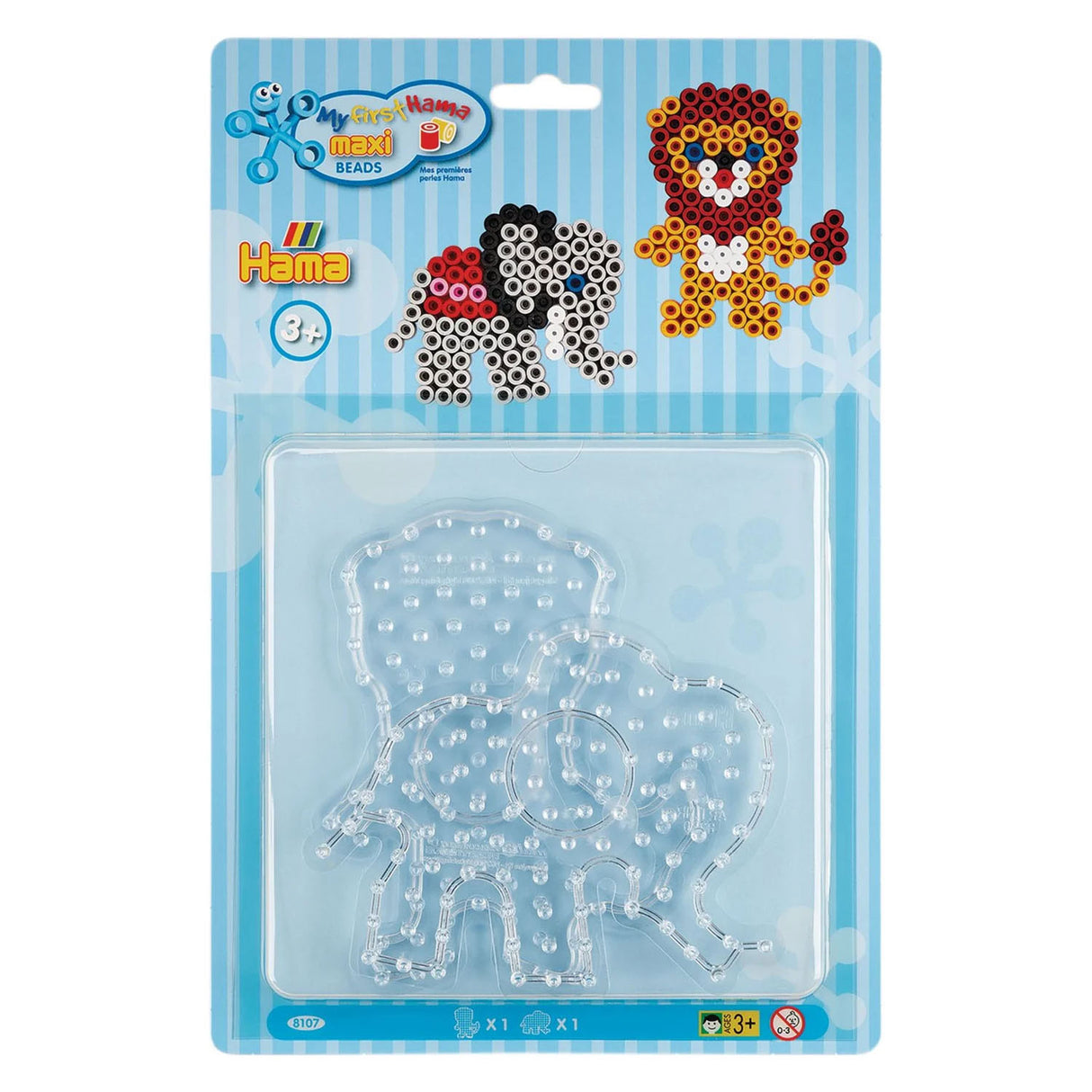 Hama Maxi-Bügelperlenteller Löwe und Elefant