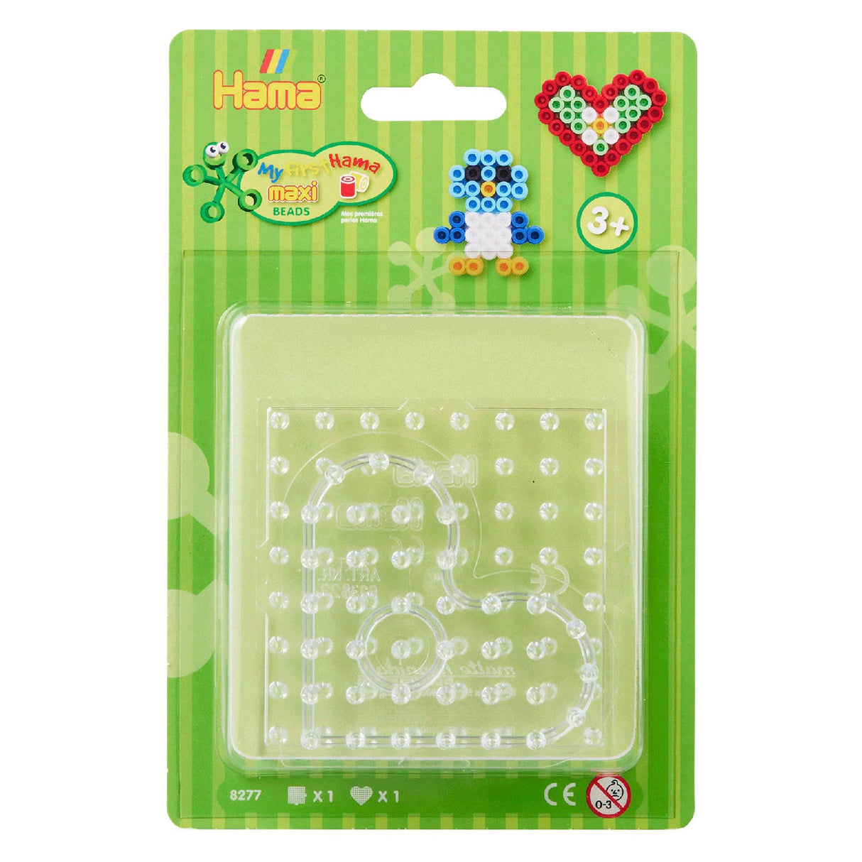 Hama Maxi-Bügelperlenbrett Quadrat und Herz, 2 Stk.