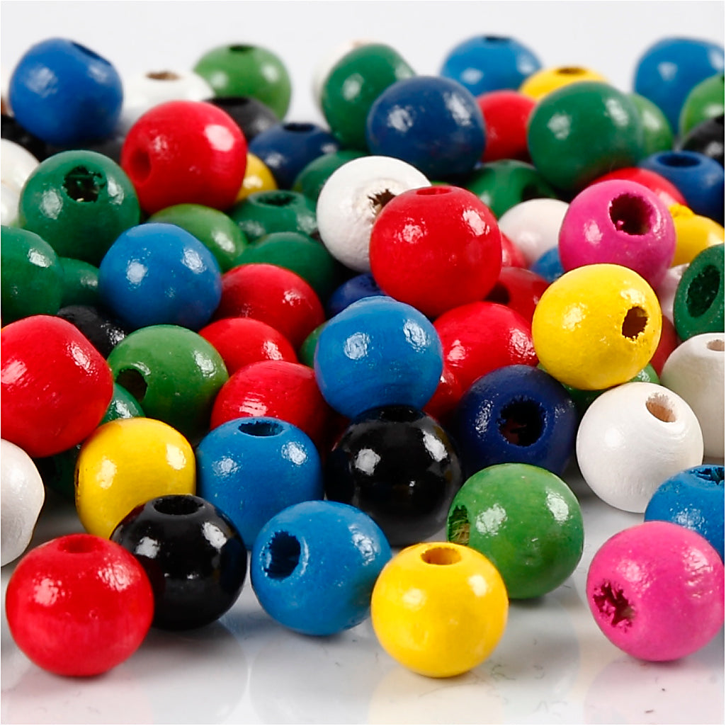 Creativ Company Holzperlen Verschiedene Farben, 150.